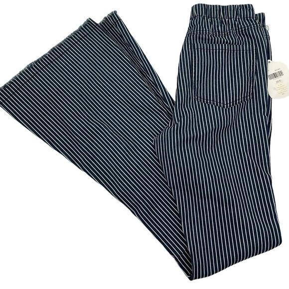 Altar’d State Flared Vertical Striped Pull-on Jeans Women's size Small NWT - Picture 4 of 6
